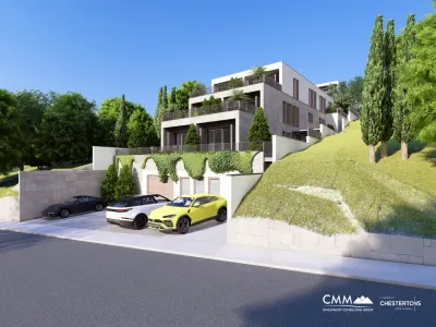 Schöne Wohnungen mit Panoramablick auf das Meer in der Gemeinde Tivat